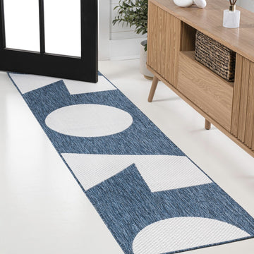 Lucian Modern Geometric Abstract Two-tone Indoor/Outdoor Area Rug